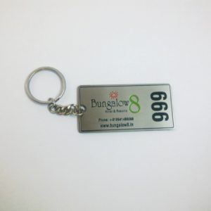 Hotel Rooms Key Chain-Stainless Steel-Etched Key Chains-Profile-Cut